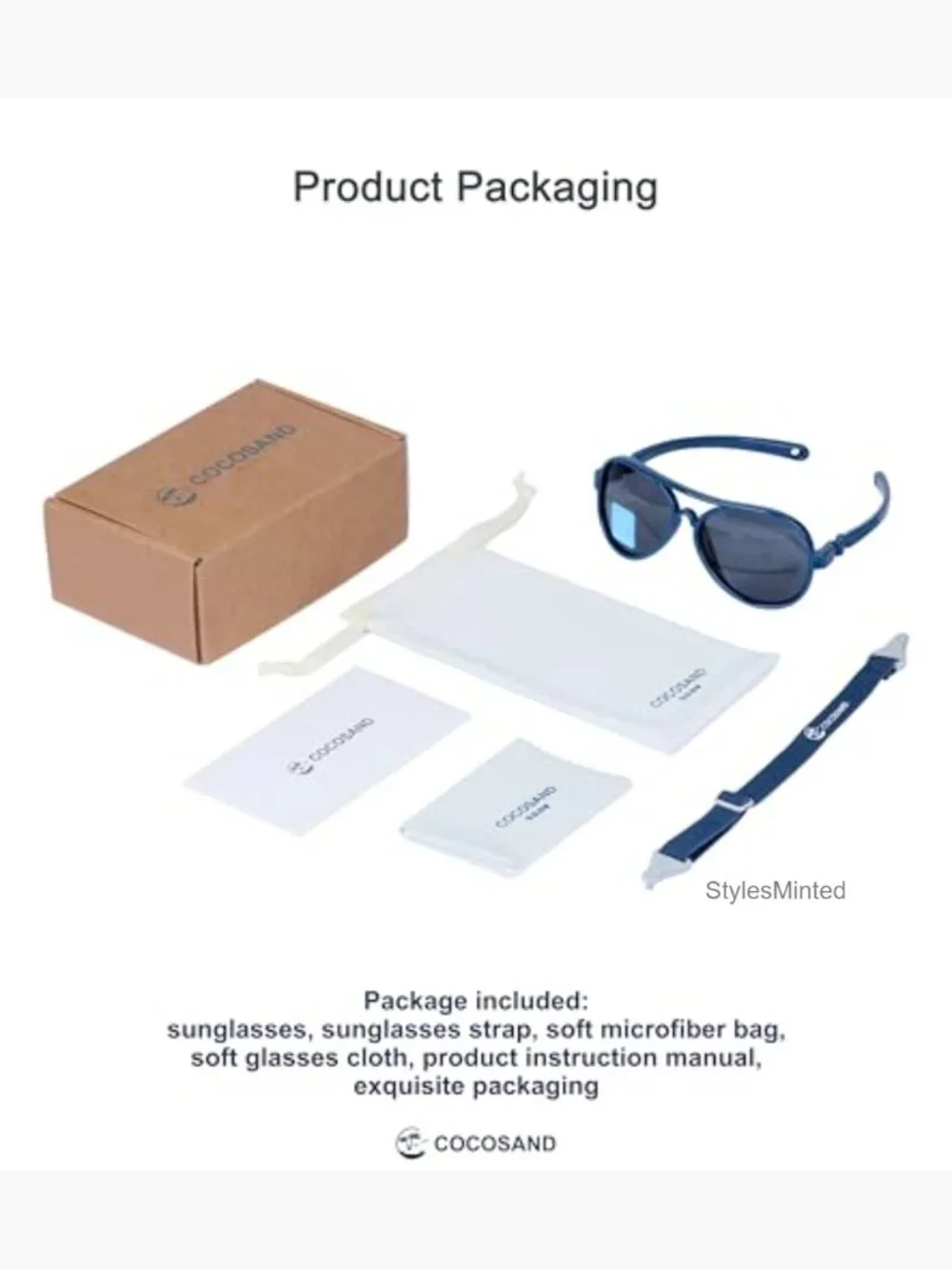 Baby Aviator Polarized Sunglasses with Adjustable Strap 0-18 Months